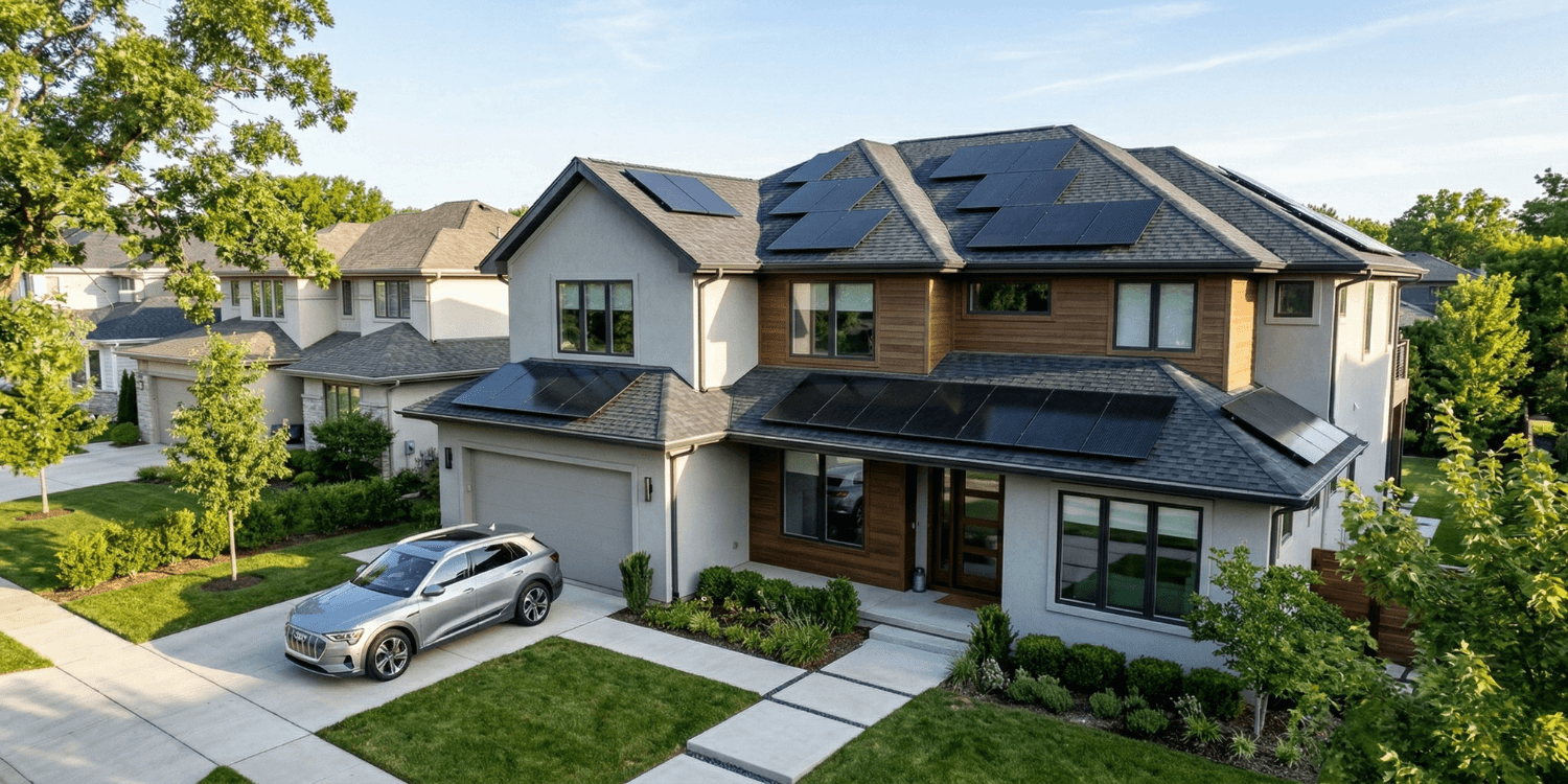 A modern residential home with a professional solar installation, illustrating the financial case for solar in 2026.